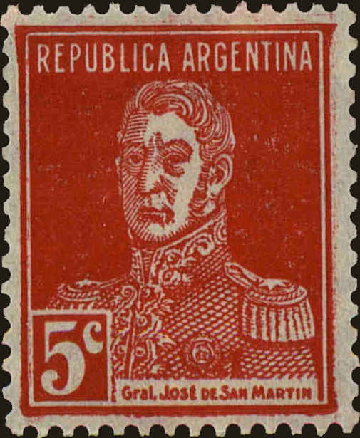 Front view of Argentina 345a collectors stamp