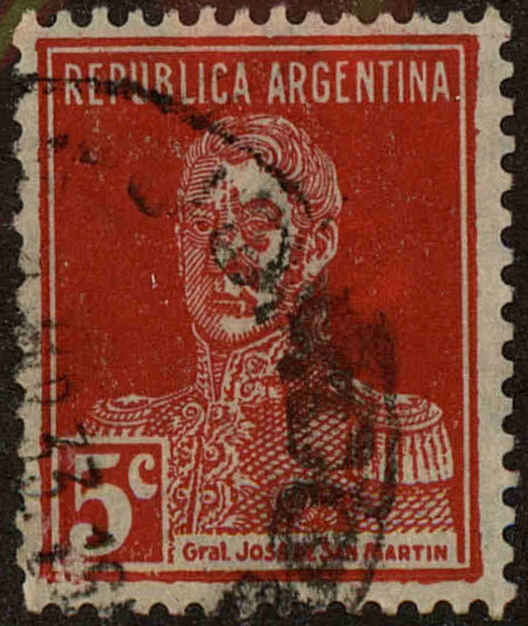 Front view of Argentina 345a collectors stamp