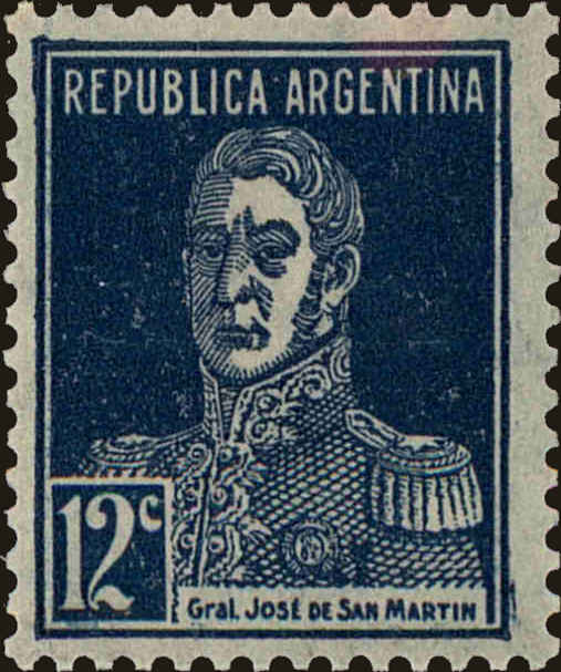Front view of Argentina 347a collectors stamp