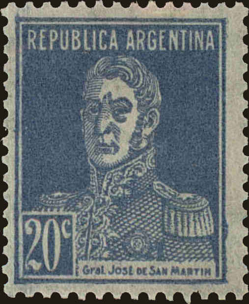 Front view of Argentina 348a collectors stamp