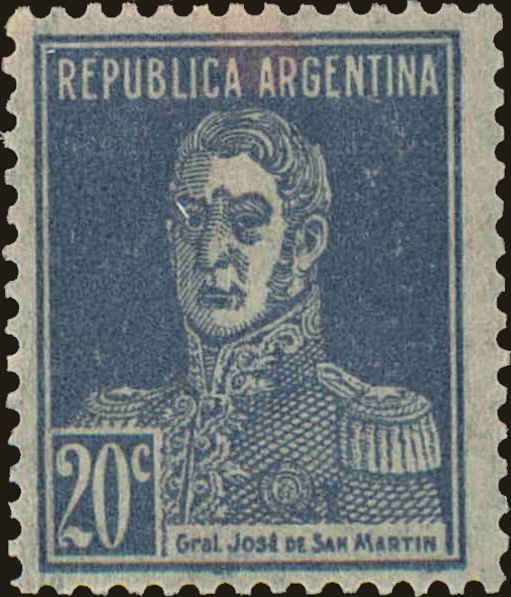 Front view of Argentina 348a collectors stamp