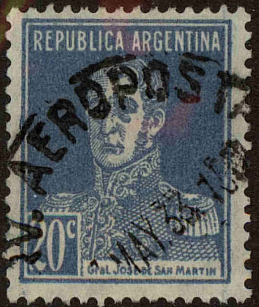 Front view of Argentina 348a collectors stamp