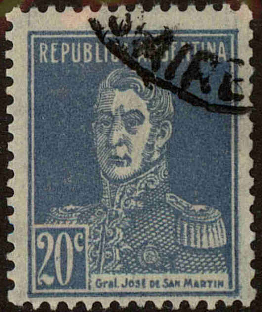 Front view of Argentina 348a collectors stamp