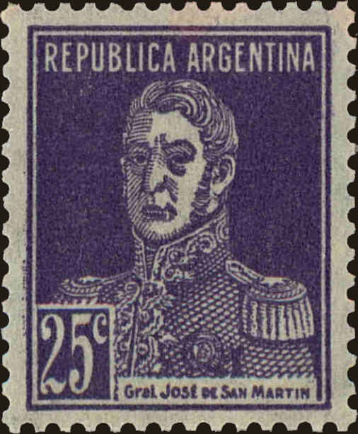 Front view of Argentina 350a collectors stamp