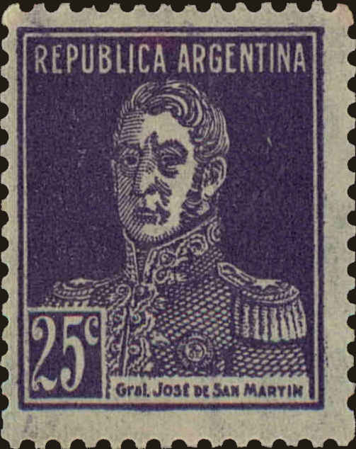 Front view of Argentina 350a collectors stamp