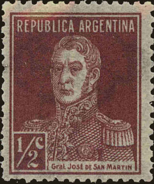 Front view of Argentina 362a collectors stamp