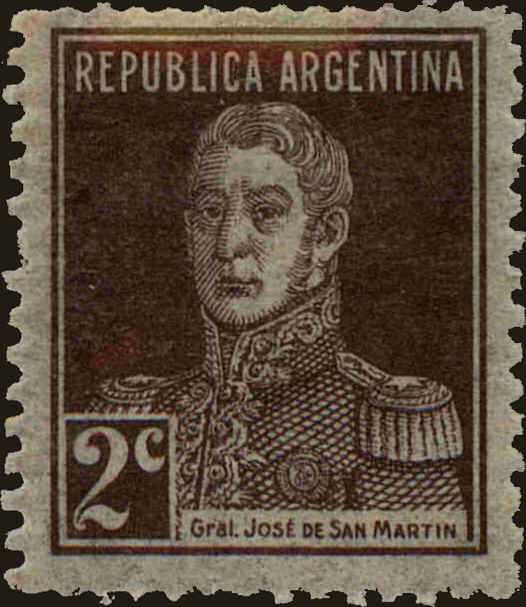 Front view of Argentina 364a collectors stamp
