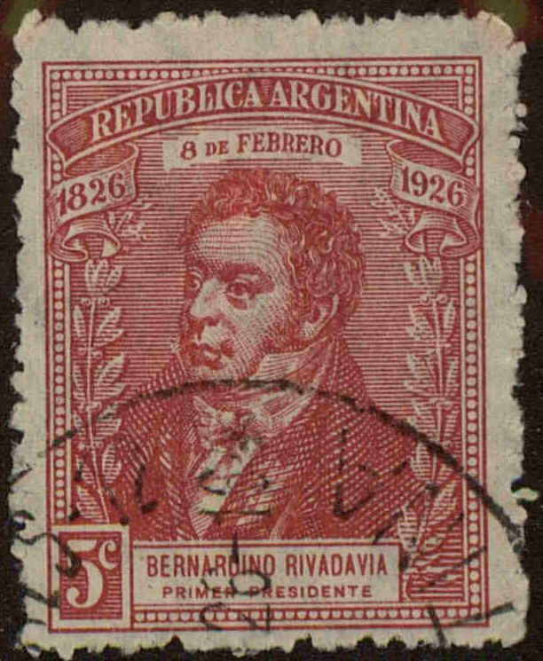Front view of Argentina 357 collectors stamp
