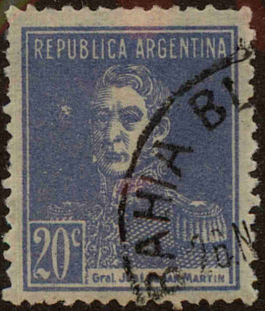 Front view of Argentina 367 collectors stamp