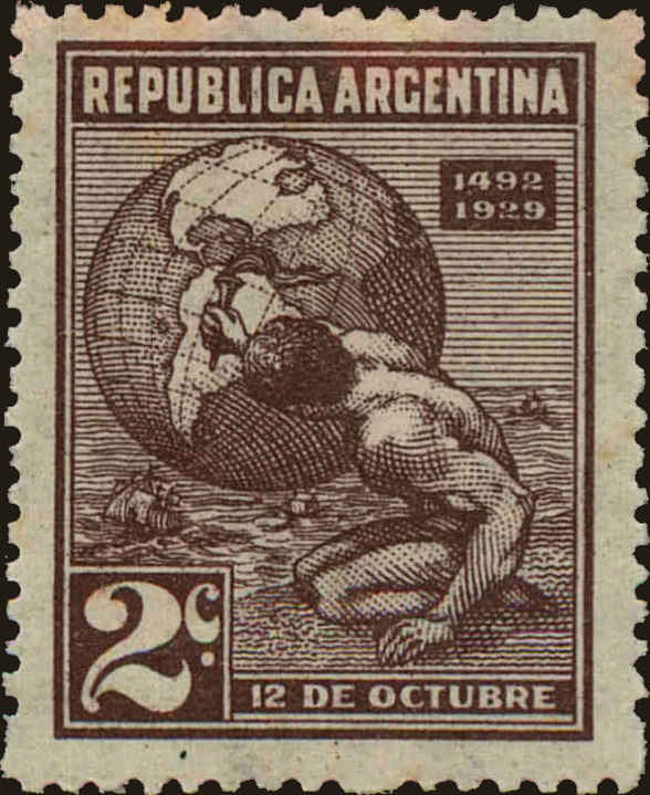 Front view of Argentina 371 collectors stamp