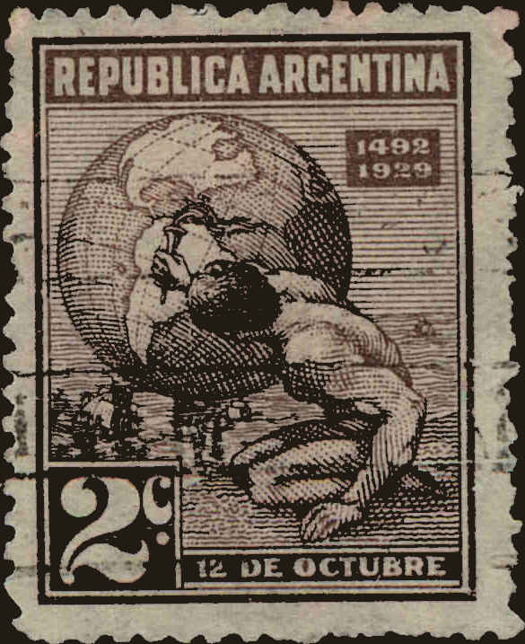 Front view of Argentina 371 collectors stamp