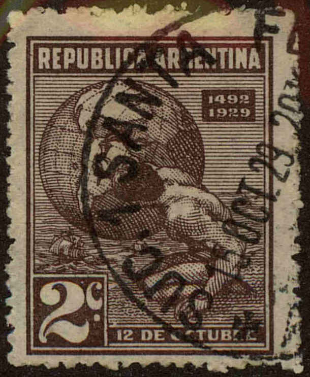 Front view of Argentina 371 collectors stamp