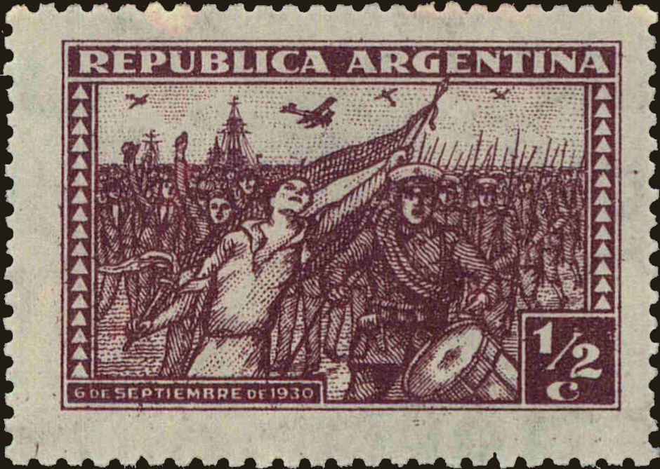 Front view of Argentina 393 collectors stamp