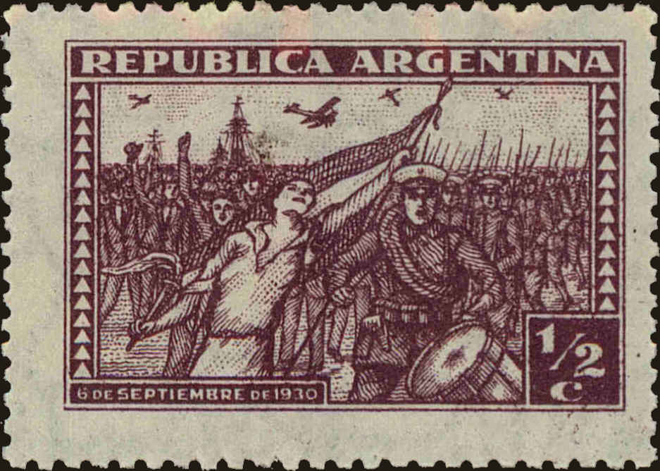 Front view of Argentina 393 collectors stamp