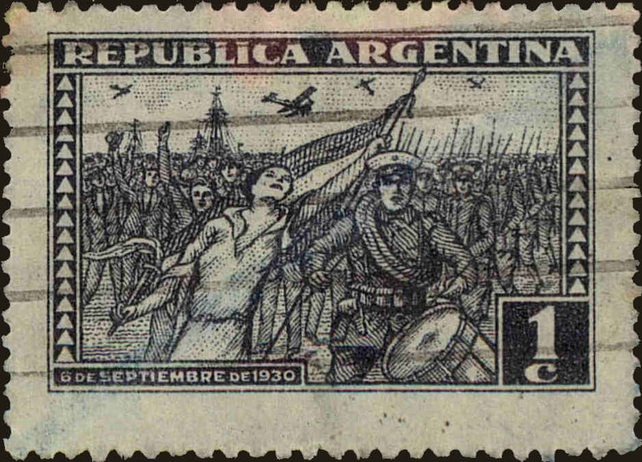 Front view of Argentina 394 collectors stamp