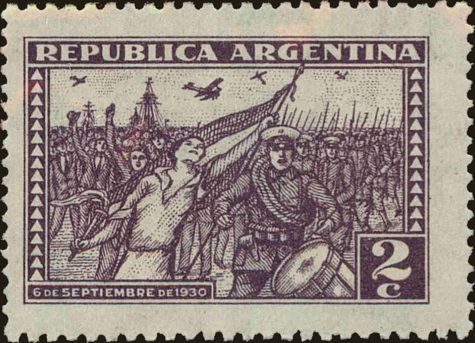 Front view of Argentina 376 collectors stamp