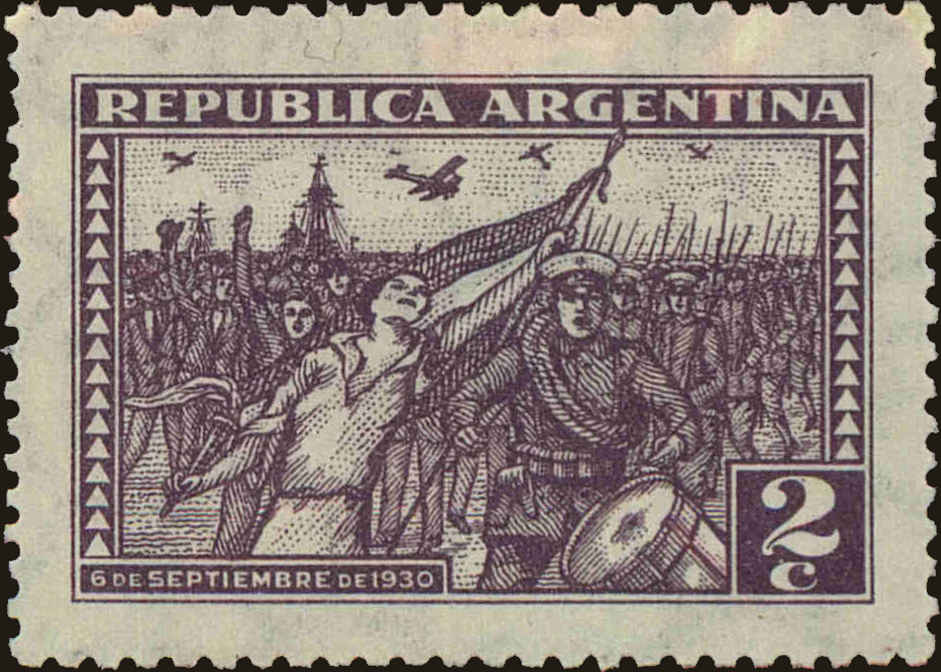 Front view of Argentina 376 collectors stamp