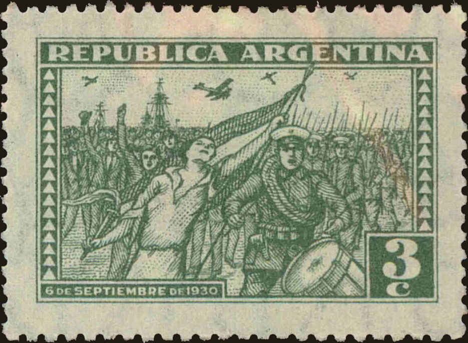 Front view of Argentina 395 collectors stamp