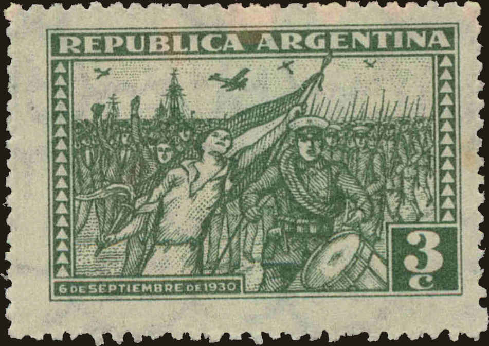 Front view of Argentina 395 collectors stamp