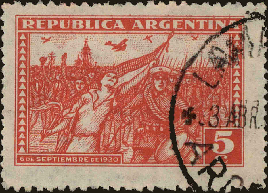 Front view of Argentina 397 collectors stamp