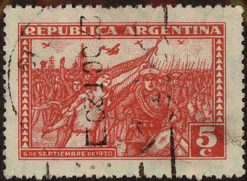 Front view of Argentina 397 collectors stamp