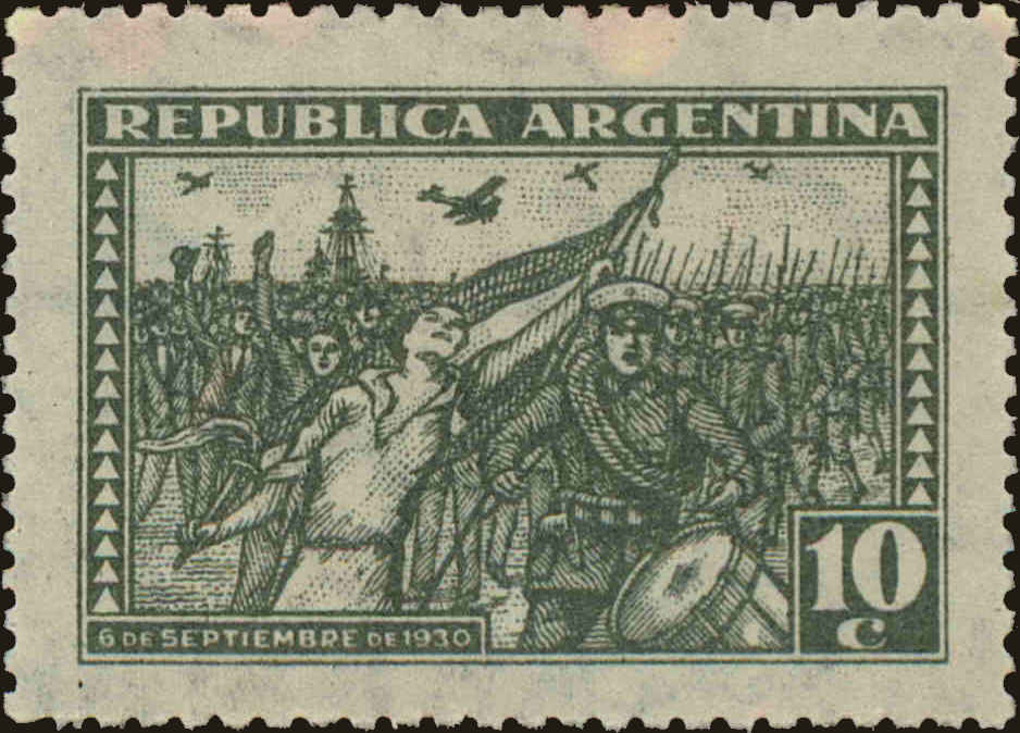 Front view of Argentina 398 collectors stamp