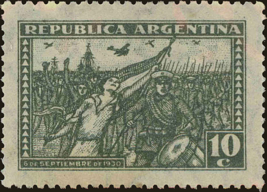 Front view of Argentina 398 collectors stamp