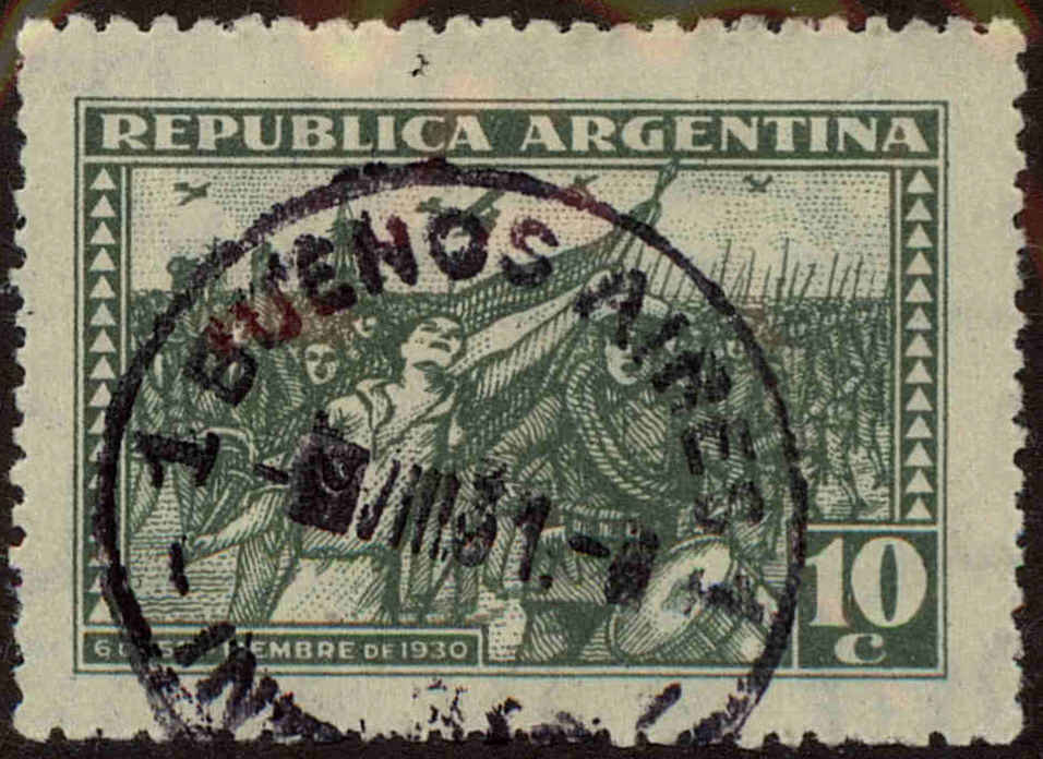 Front view of Argentina 398 collectors stamp