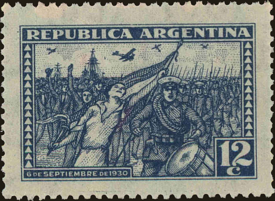 Front view of Argentina 381 collectors stamp