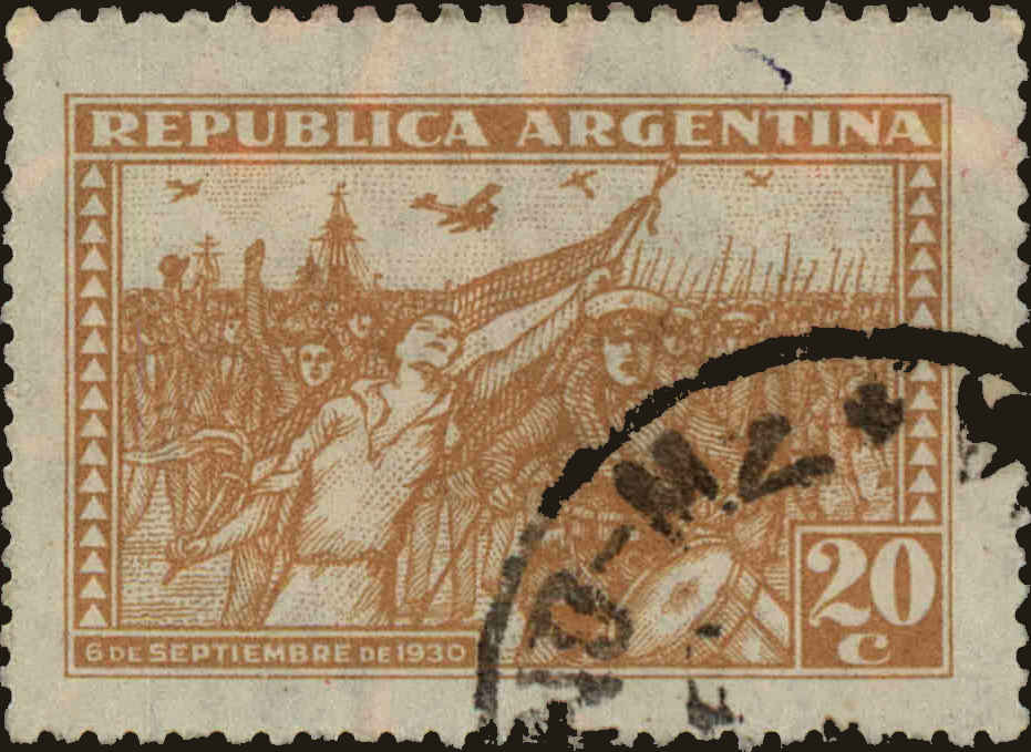 Front view of Argentina 382 collectors stamp