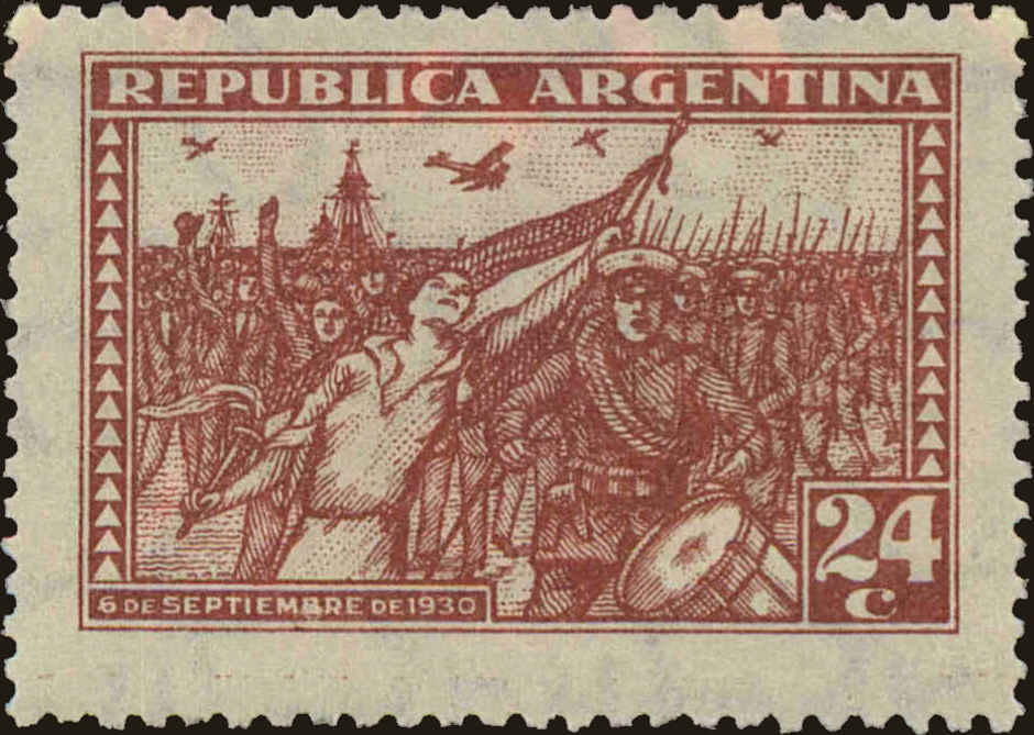 Front view of Argentina 383 collectors stamp