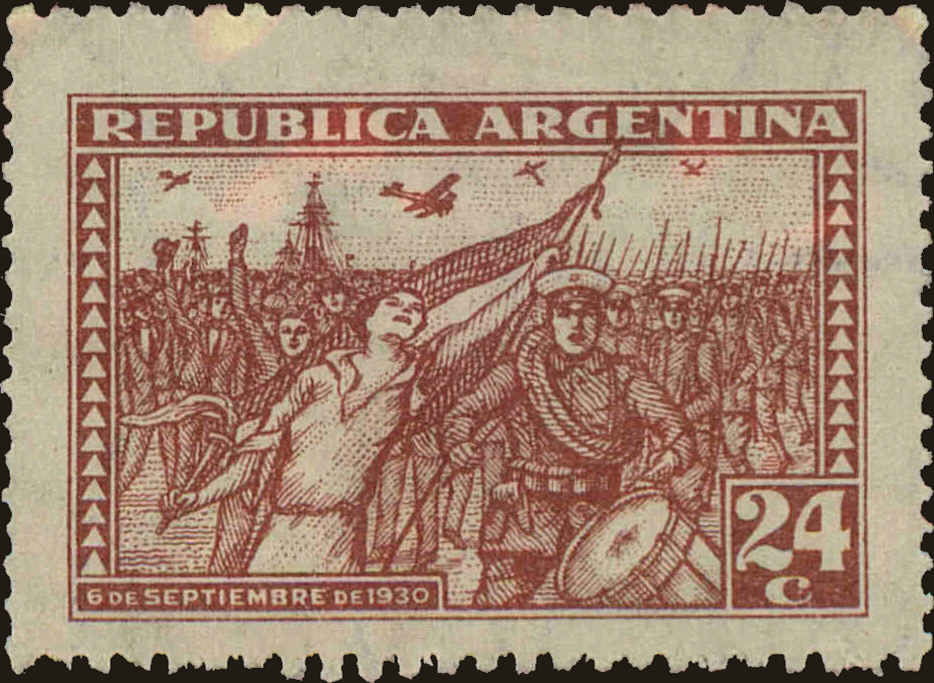 Front view of Argentina 383 collectors stamp