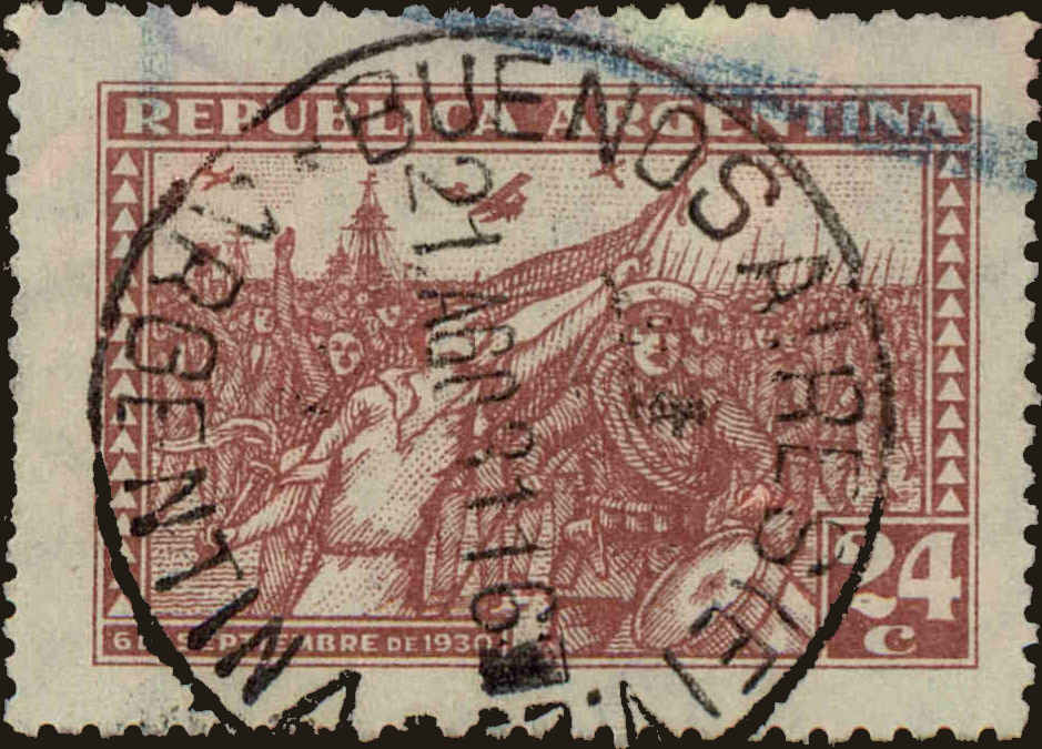 Front view of Argentina 383 collectors stamp