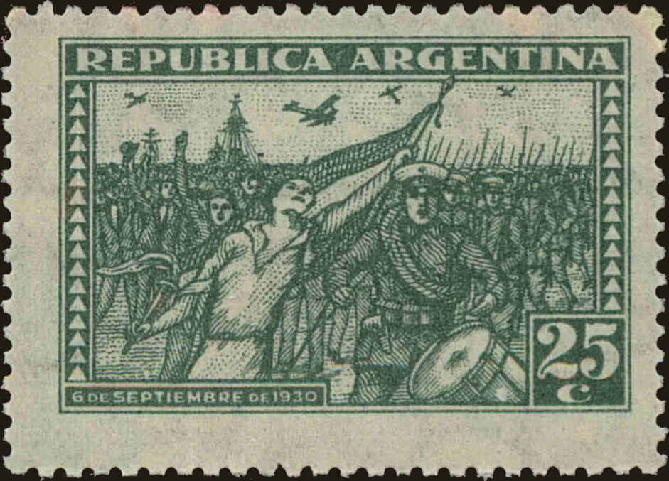 Front view of Argentina 384 collectors stamp