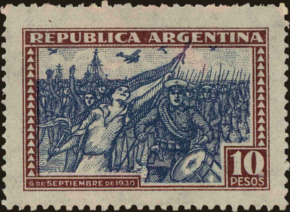 Front view of Argentina 390 collectors stamp