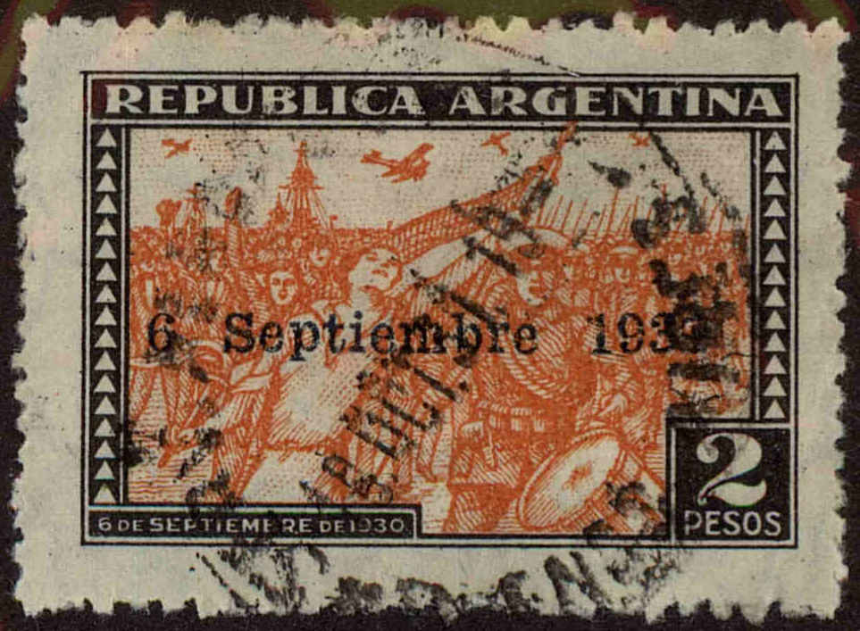 Front view of Argentina 405 collectors stamp
