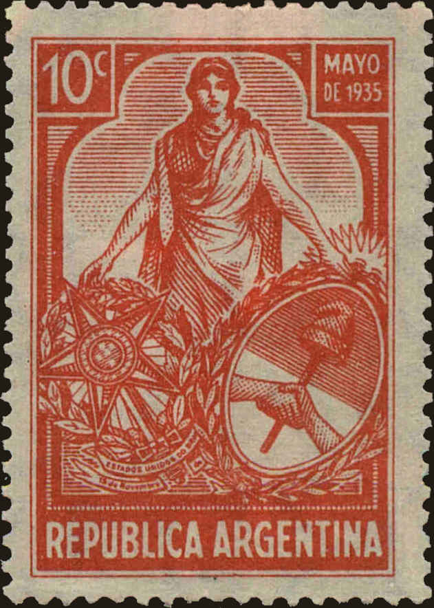 Front view of Argentina 416 collectors stamp