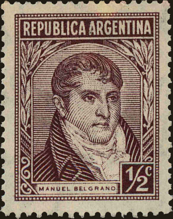 Front view of Argentina 418 collectors stamp