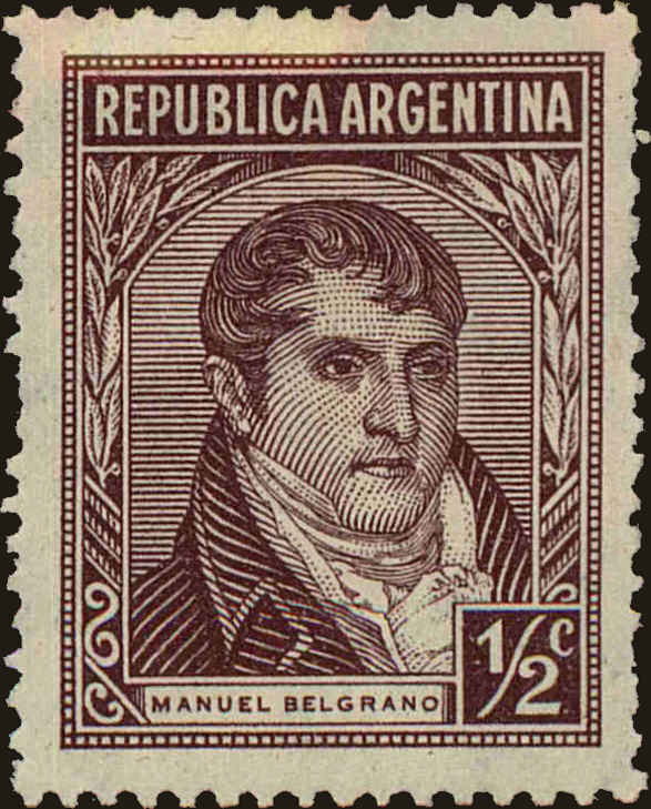 Front view of Argentina 418 collectors stamp