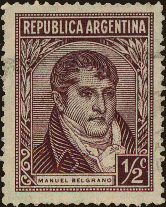 Front view of Argentina 418 collectors stamp