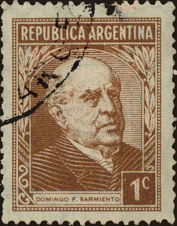 Front view of Argentina 419 collectors stamp