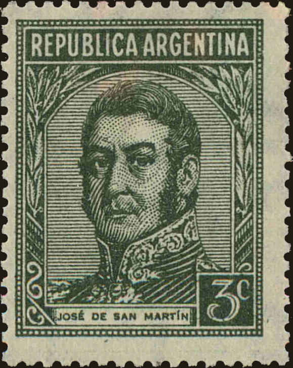 Front view of Argentina 422 collectors stamp