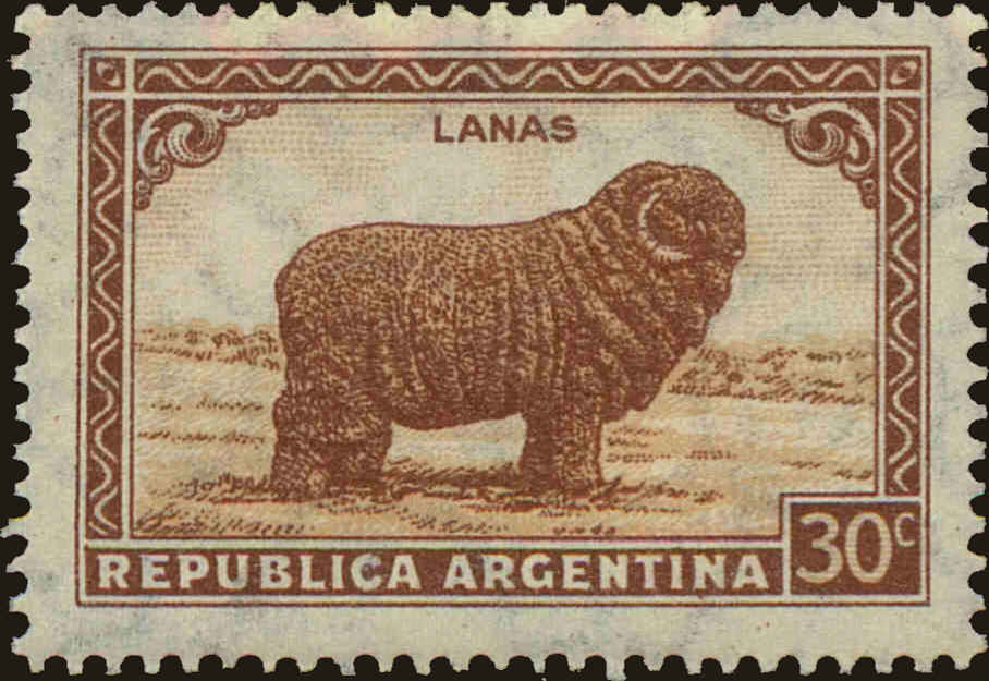 Front view of Argentina 442 collectors stamp