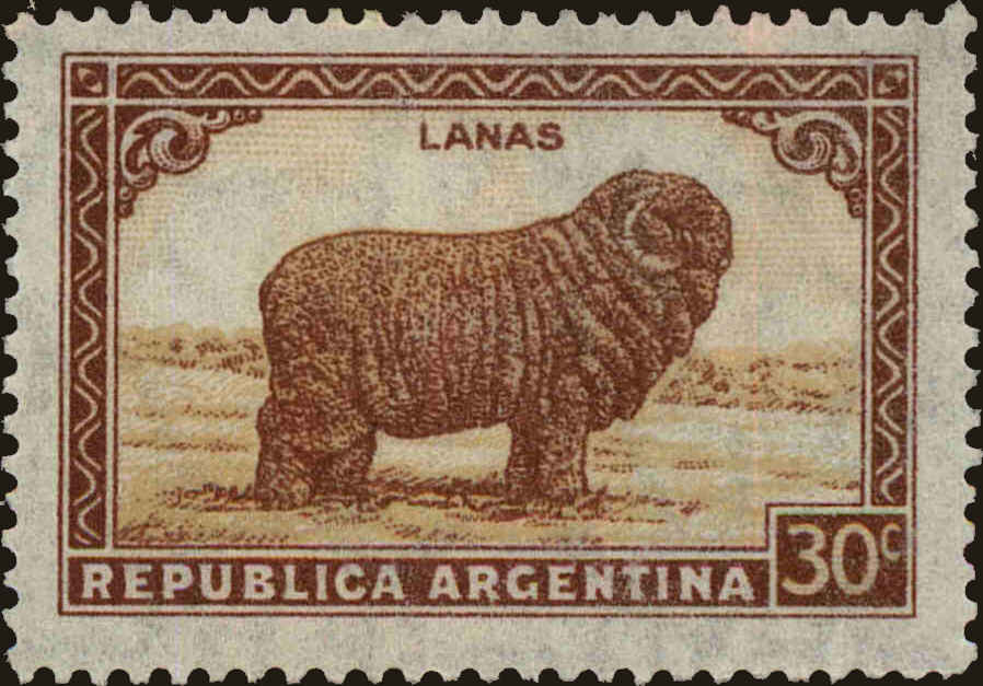 Front view of Argentina 495 collectors stamp