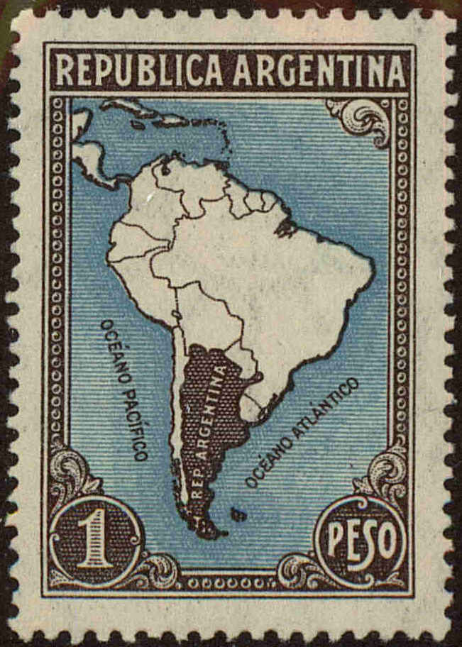 Front view of Argentina 445 collectors stamp
