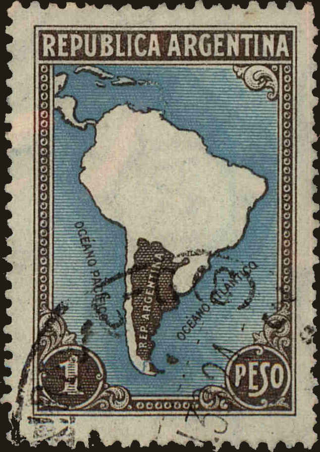 Front view of Argentina 446 collectors stamp