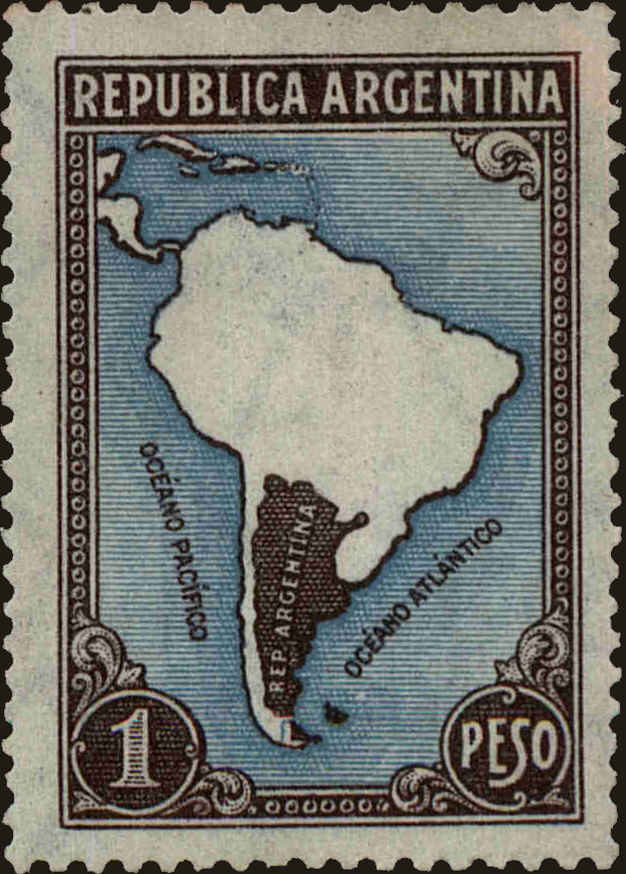 Front view of Argentina 498 collectors stamp