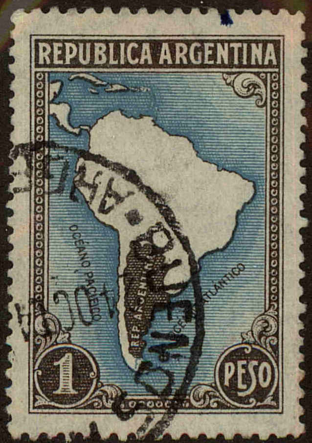 Front view of Argentina 498 collectors stamp