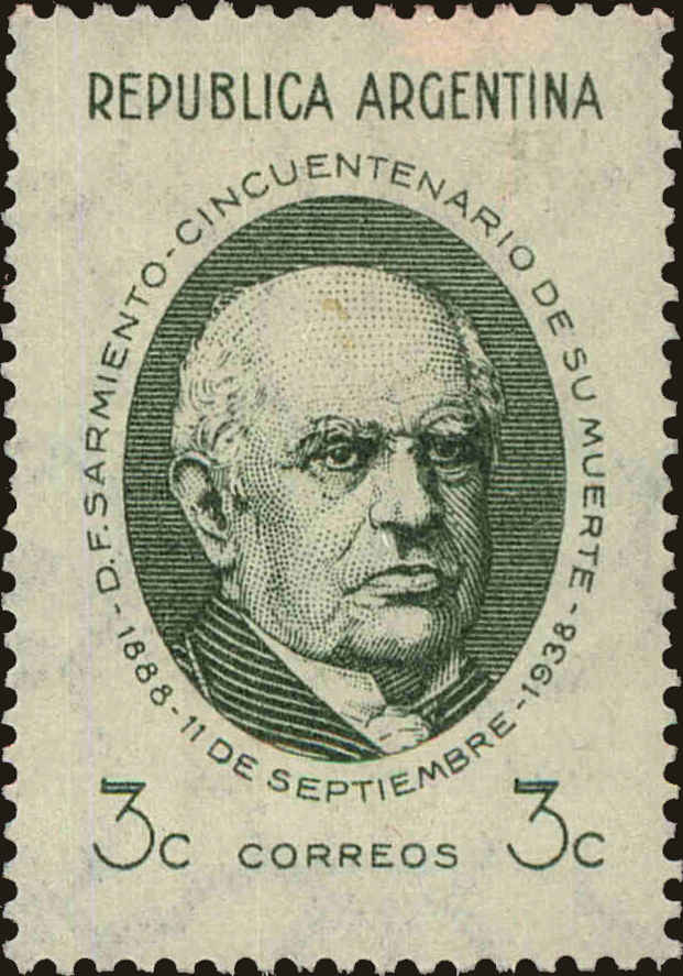 Front view of Argentina 454 collectors stamp