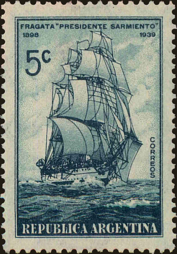 Front view of Argentina 458 collectors stamp